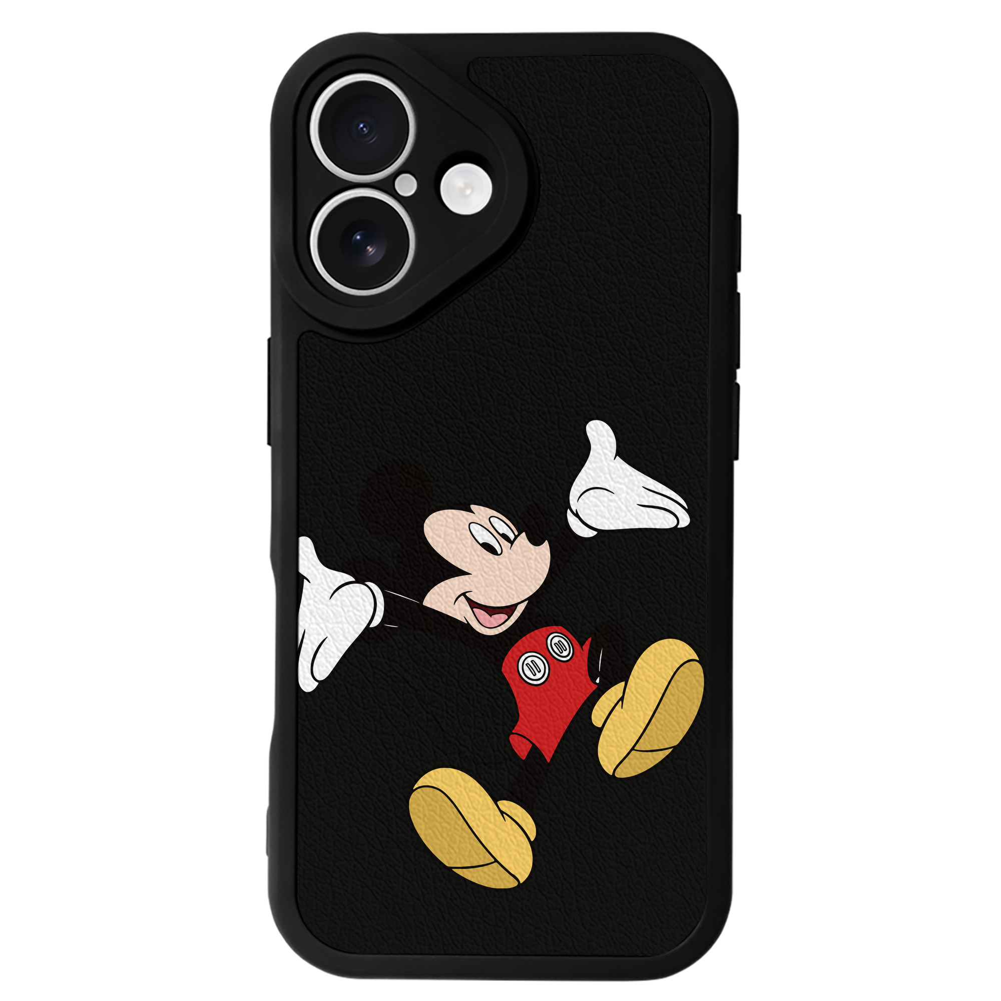 （画像用） ミッキーマウス Mickey Mouse 【iPhone 16シリーズ対応】シリコンスマホケース（レザー調） 材質：シリコン